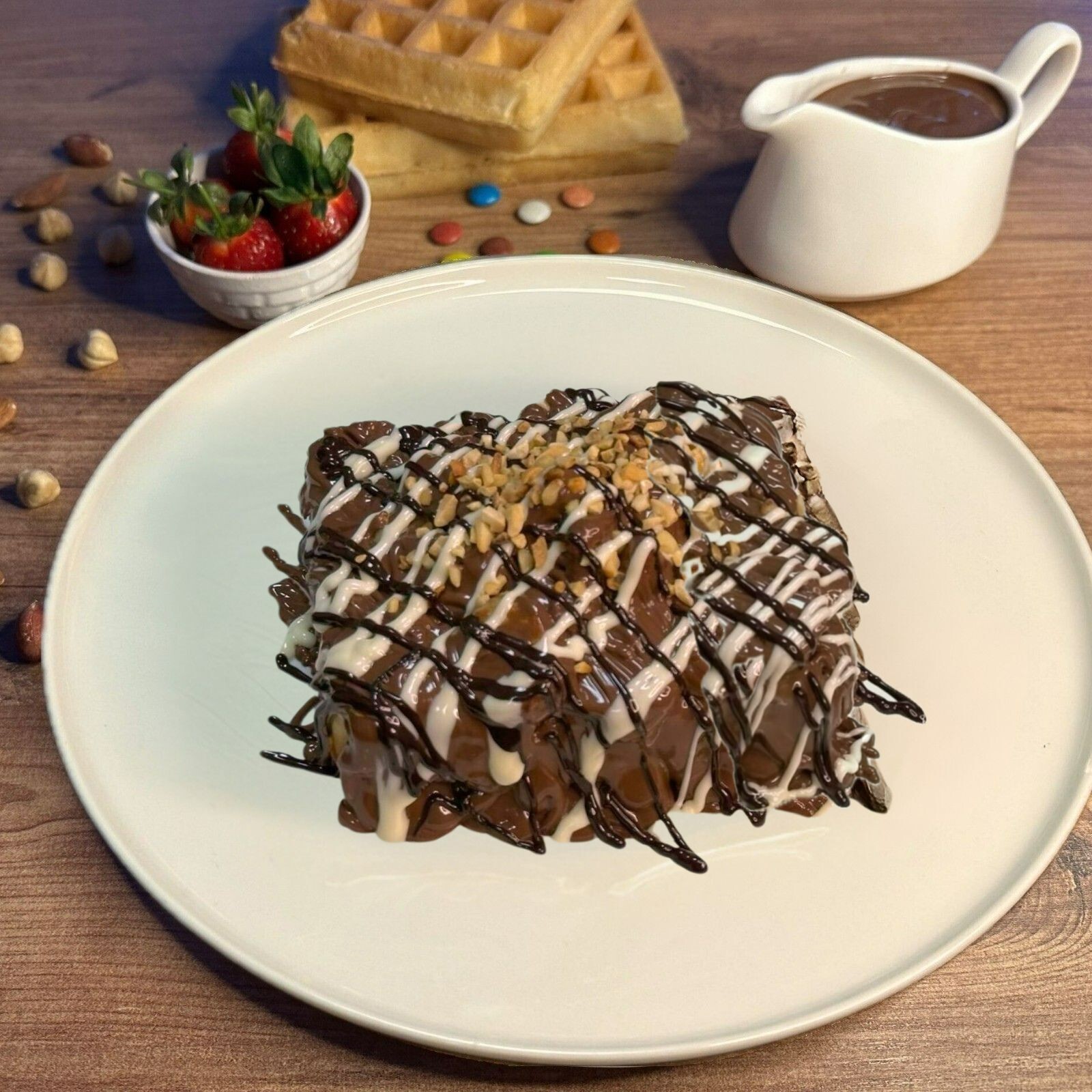 Çilekli Muzlu Waffle(Orta)