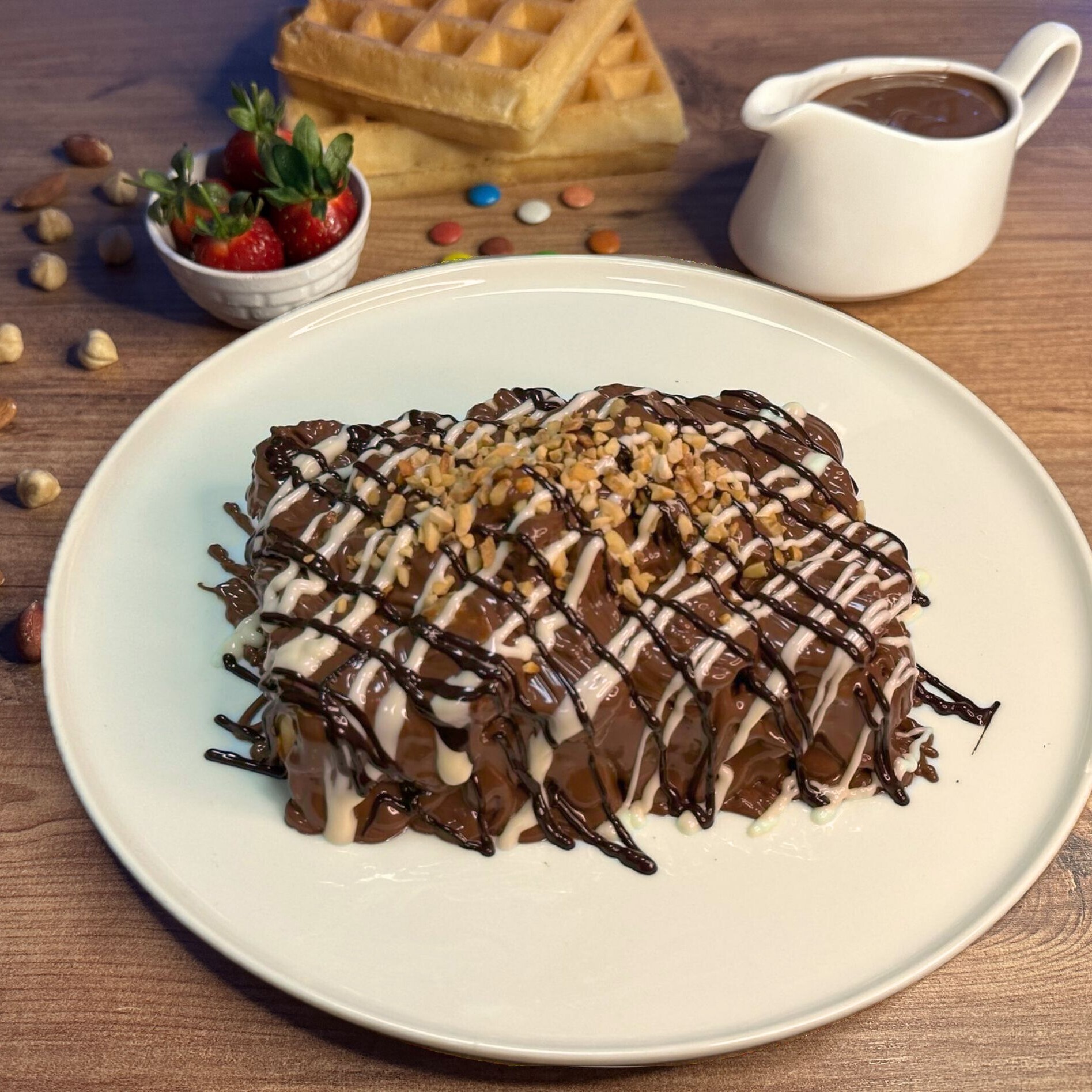 Çilekli Muzlu Waffle(Büyük)