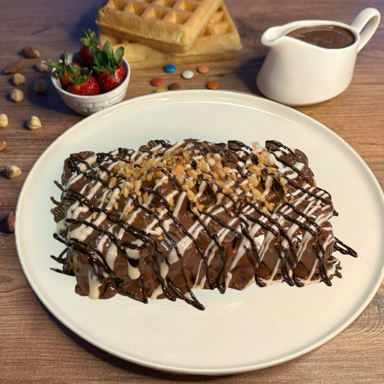 Çilekli Muzlu Waffle(Mega)